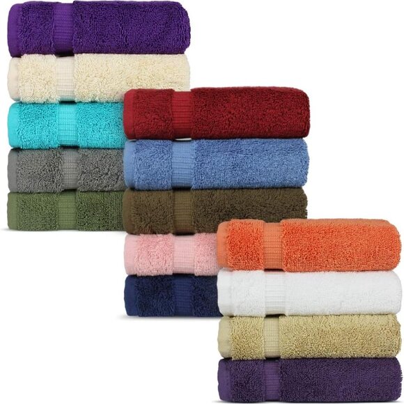 Hotel & Spa Quality, Highly Absorbent 100% Cotton Turkish Washcloths 2 X 6 Rando - Picture 4 of 6